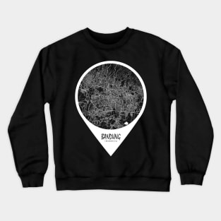 Bandung, Indonesia City Map - Travel Pin Crewneck Sweatshirt